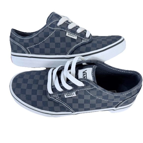 Vans Blue Gray Check Canvas Low Top Lace Up Youth Size 4 - Picture 5 of 11
